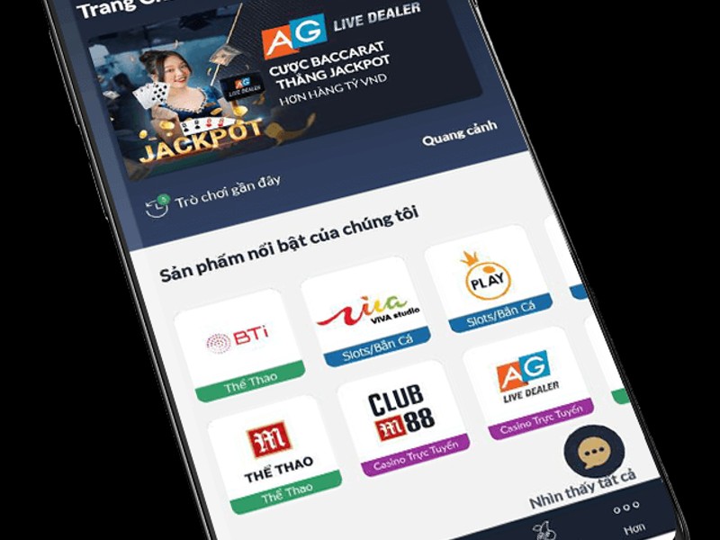 Nút đăng ký và màn hình tải ứng dụng 98win nổ hũ với biểu tượng cúp vàng